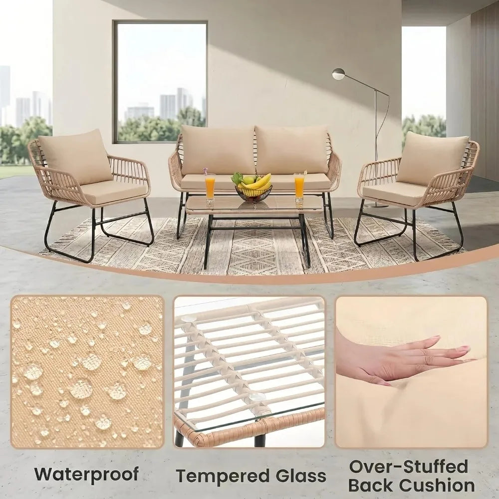 4 Pcs Patio Furniture Set