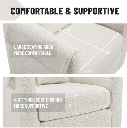42" Oversized Swivel Barrel Chair with Storage Ottoman