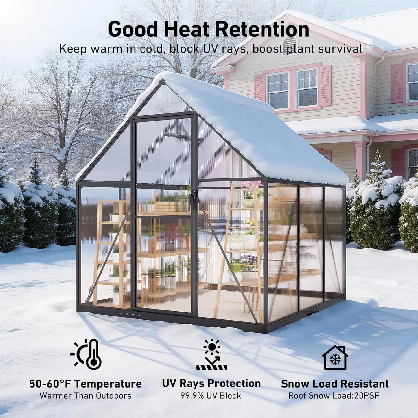 6x6 Walk-in Outdoor Greenhouse