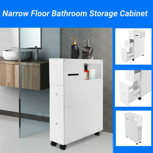 Narrow Bathroom & Laundry Storage Cabinet Organizer