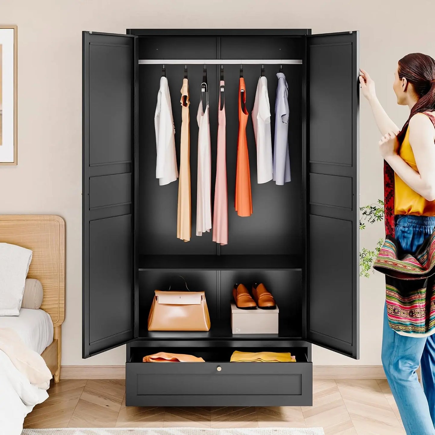 72'' Wardrobe Cabinet with Drawers
