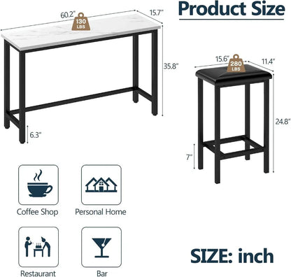 Black 4-PC Bar Table Set