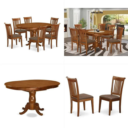 7 Piece Dining Table Set with Soft Seats