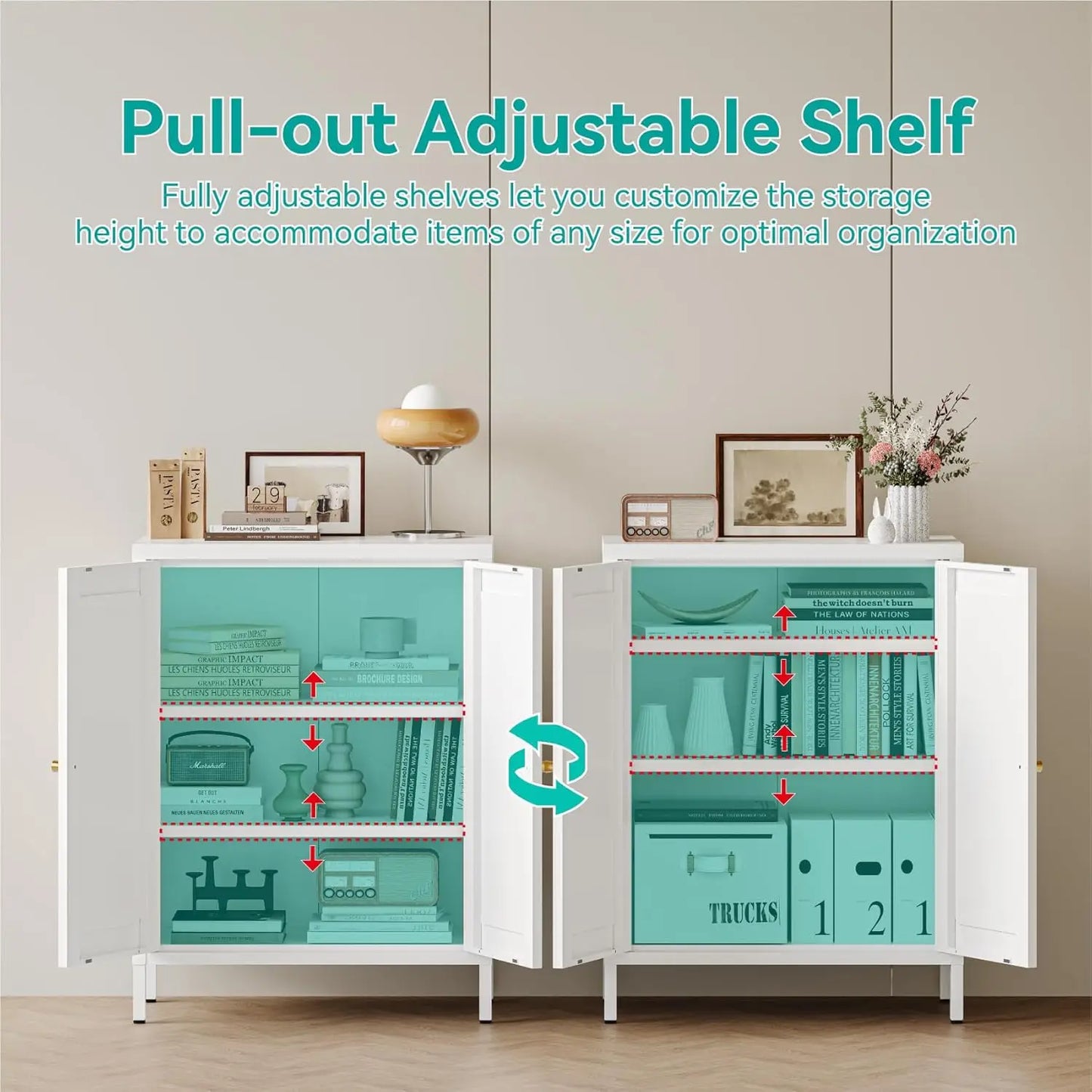 Metal Storage Cabinet with Adjustable Shelves