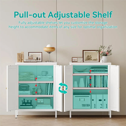 Metal Storage Cabinet with Adjustable Shelves