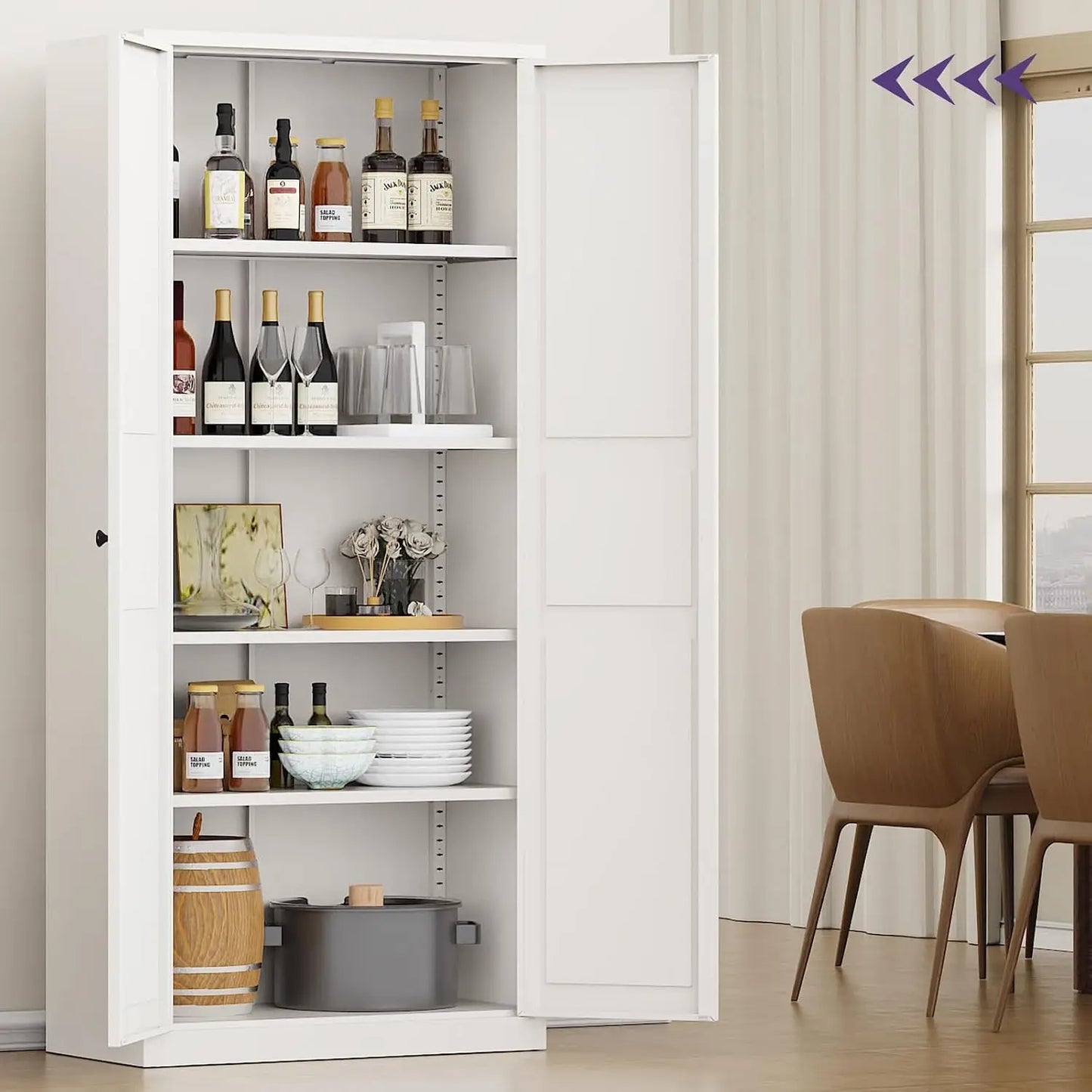 71" Metal Pantry Cabinet