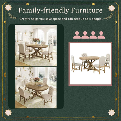 5 Piece Extendable Oak Dining Set