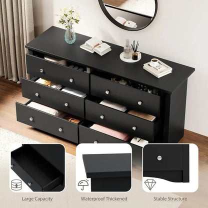 6 Drawer Wood Dresser