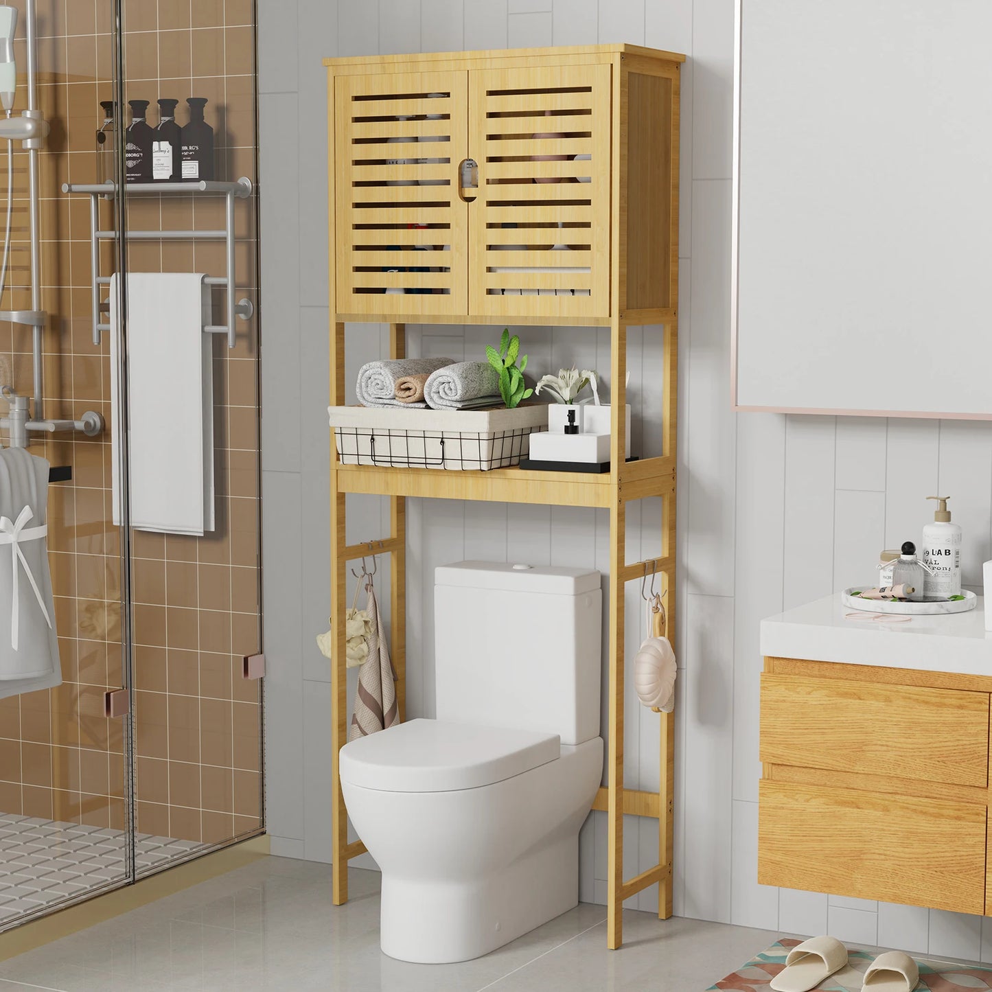 Tall Bamboo Cabinet Organizer