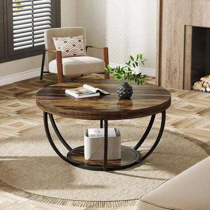Modern Round Industrial Coffee Table