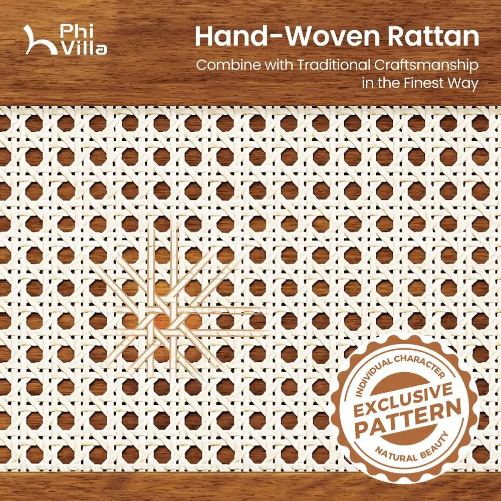 Rattan Queen Size Bed Frame with Headboard