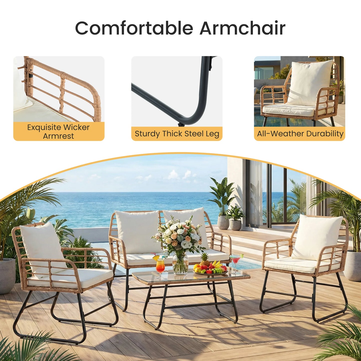 4 Piece Patio Furniture