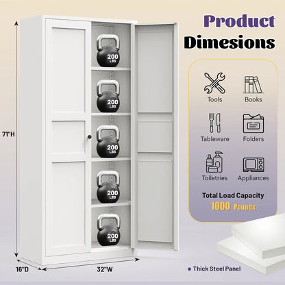 71" Metal Pantry Cabinet