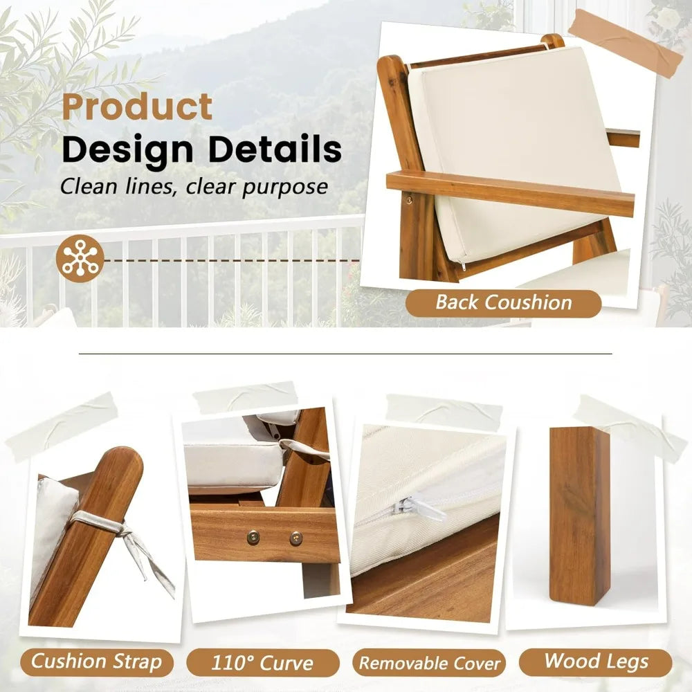 Acacia Wood Patio Furniture with Coffee Table