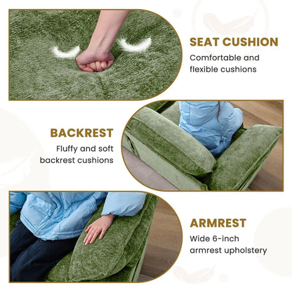 Modern Loveseat Sofa with Chenille Fabric