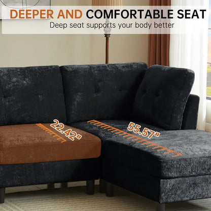 Oversized 3 Seater Sofa with Ottoman