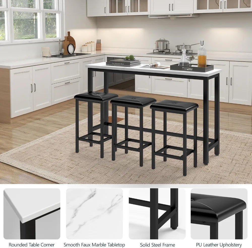 Black 4-PC Bar Table Set