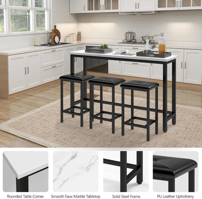 Black 4-PC Bar Table Set