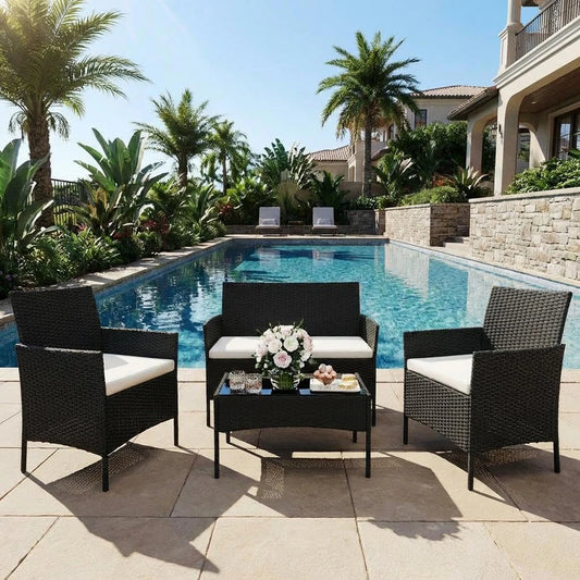 4-Piece  Rattan Patio Set