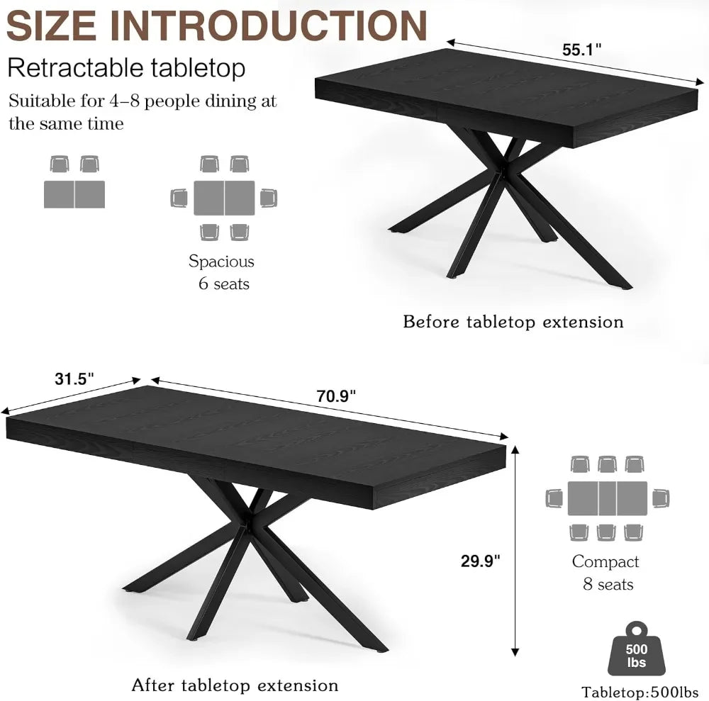 Extendable Dining Table Seats up to 8