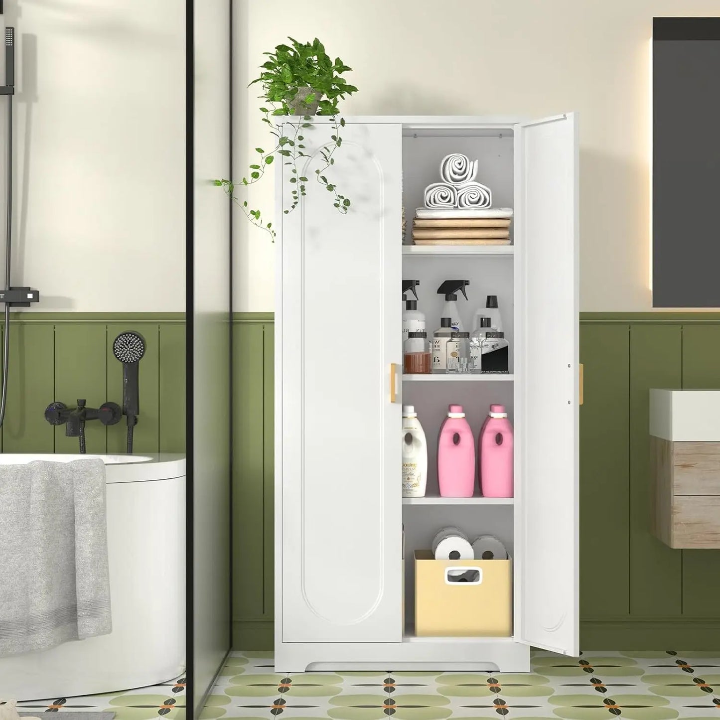 60" Metal Pantry Cabinet