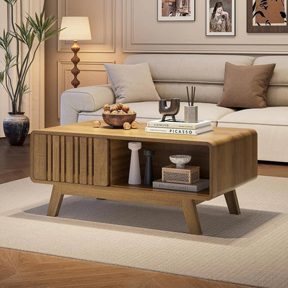 Mid Century Modern Coffee Table with Storage