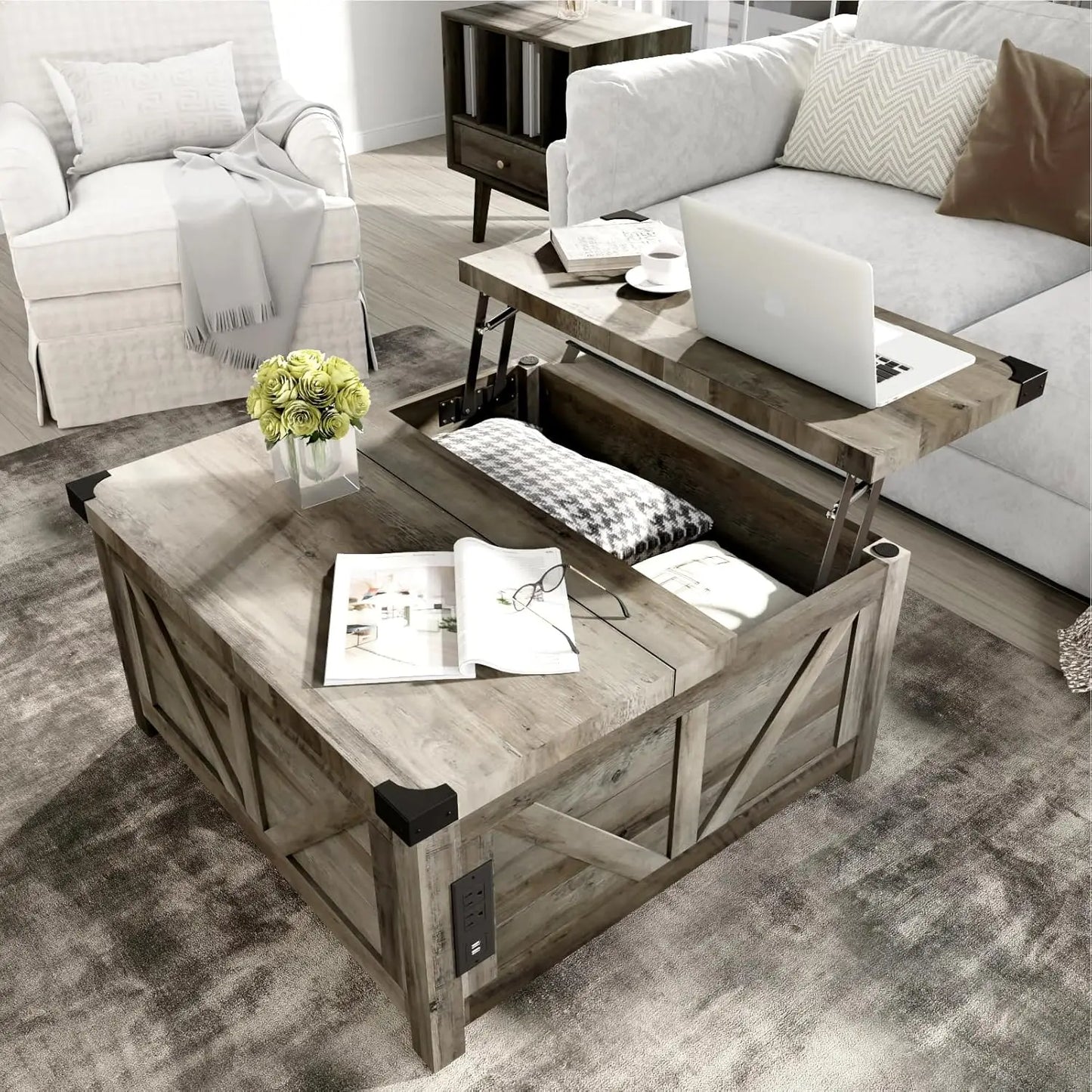 Coffee Table with Storage & Charging
