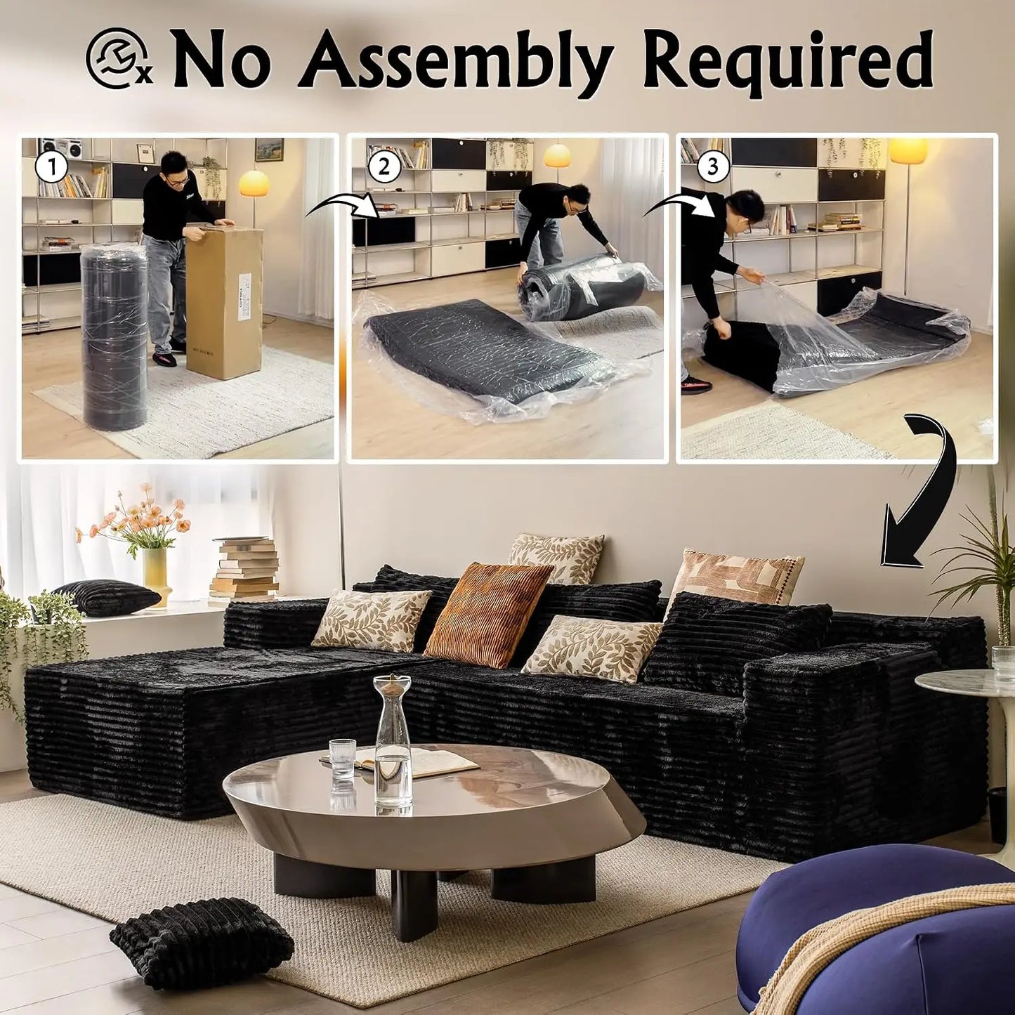 104" Modular Sofa with Deep Seat Comfort